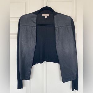 Banana Republic Merino Wool and Leather Sweater Jacket